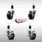 Service Caster 3'' SS Hard Rubber Wheel Swivel 1-3/8'' Expand Stem Caster Set 2 Brakes, 4PK SCC-SSEX20S314-HRS-2-TLB-2-138 - alternate 4